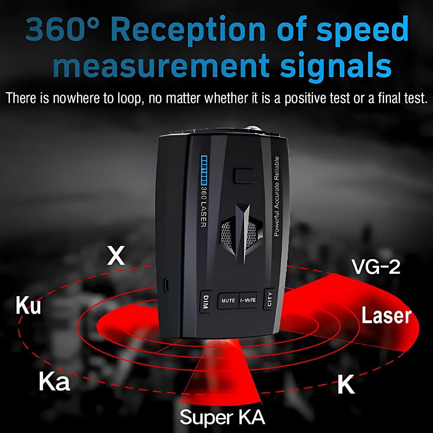 RAD1000 Police Laser/Radar Detector for Cars with Led Display,X/K/Ka/KU/ST/CT Band & Laser Detection,Long Range Detection,Mute Memory, City & Highway Modes,VG-2 Immune,Ideal Gifts