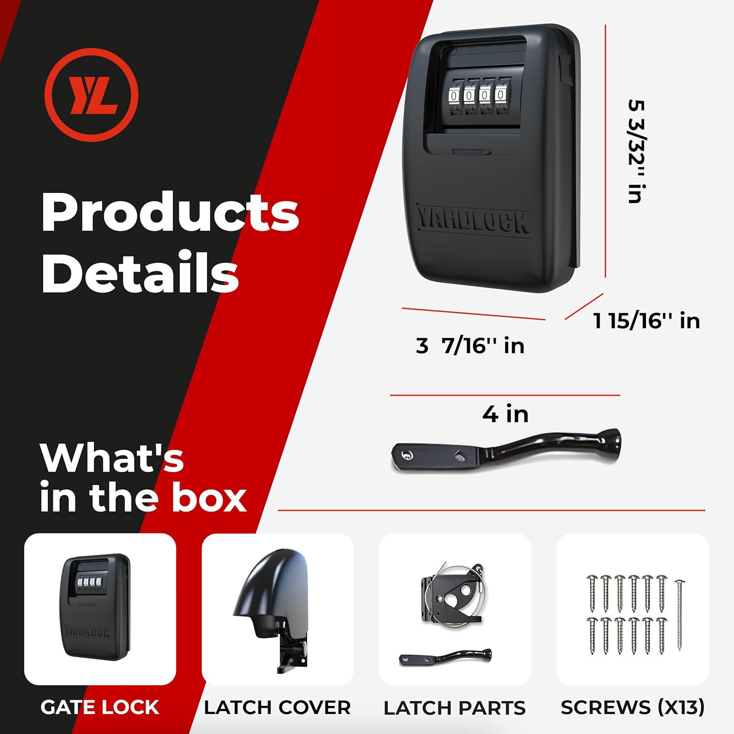 Gate Lock XLB – Secure Keyless Fence Lock and Latch with 2-Way Access – Strong Durable System for Theft Prevention and Home Security, Easy Installation on Wood or Vinyl Gates/Fences