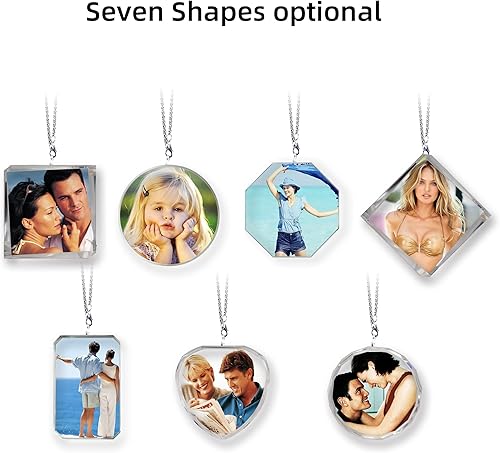 Miniatura 4 de Adorno colgante de cristal diáfano personalizado para espejo retrovisor de automóvil con foto, decoración personalizada para colgante de automóvil,