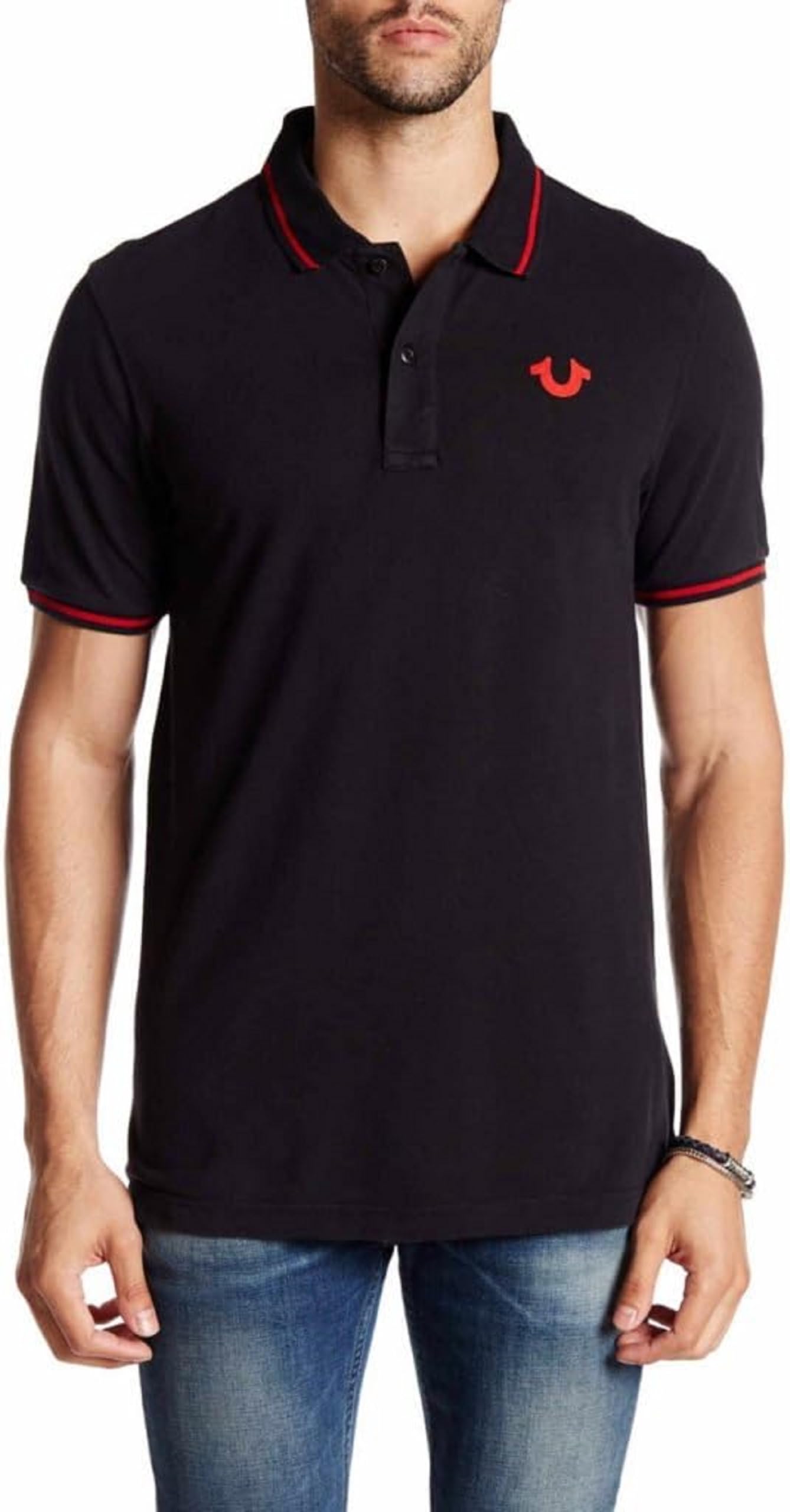 TRUE RELIGION mens Crafted with Pride Polo Polo Shirt