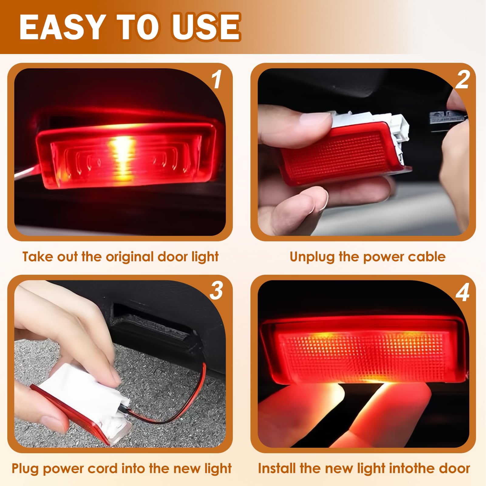 Lot de 4 éclairages de porte de voiture avec logo - Projecteur LED - Pour A B C E M G AMG er W166 W176 W177 W205 W212 W213 W218
