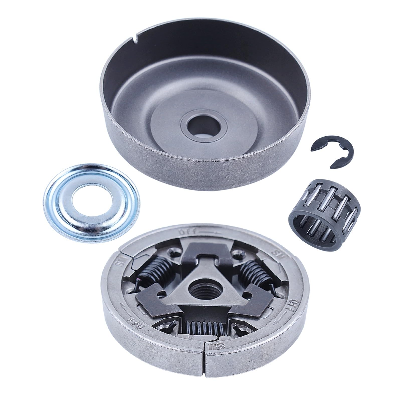 Kit de cojinete de rueda dentada de tambor de embrague recto de 3/8 "-7T for motosierra Stihl MS391 MS311 piezas de repuesto con piezas de embrague de cojinete de aguja