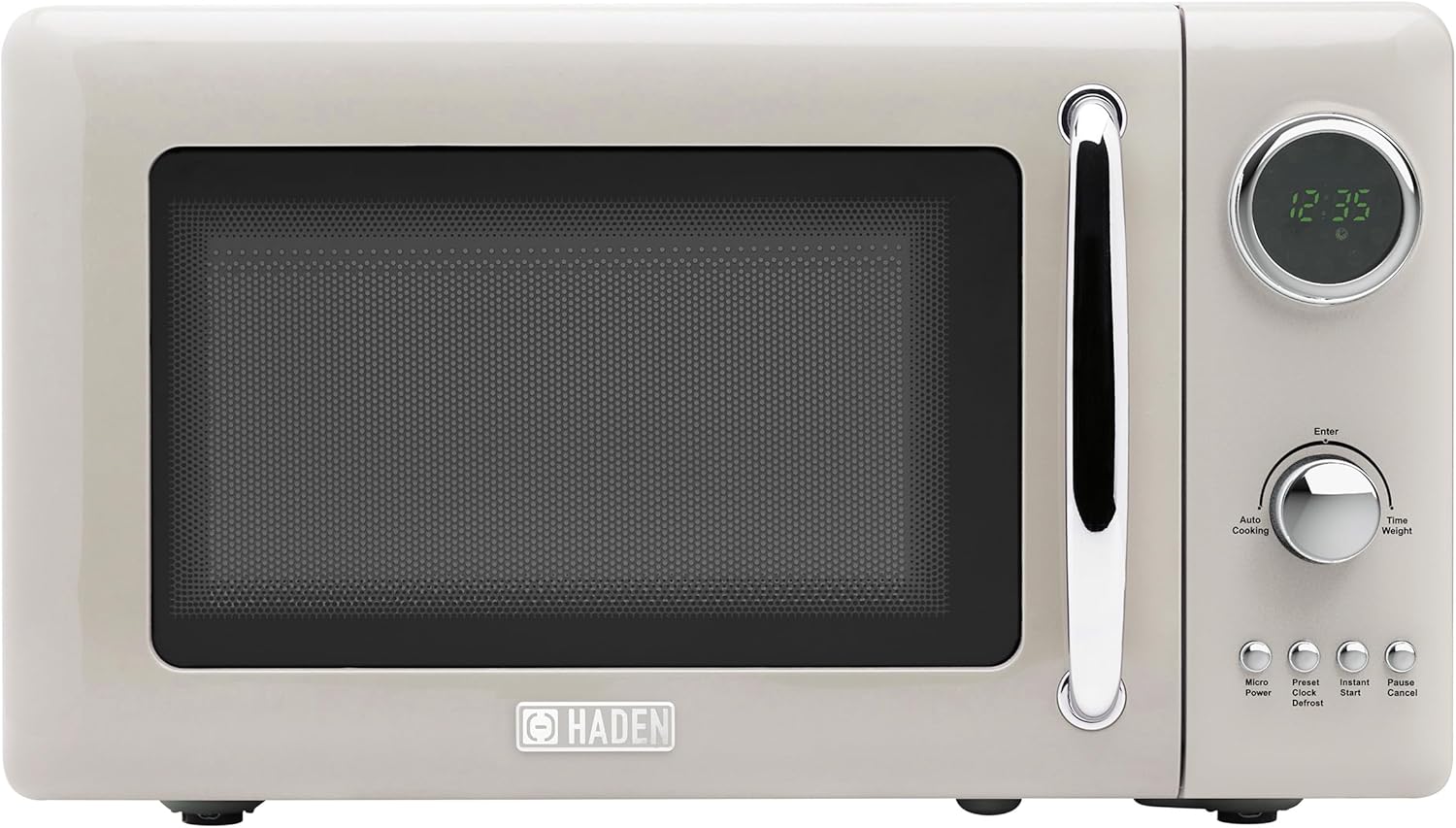 Haden Horno microondas de 700 vatios y 0.7 pies cúbicos con controles digitales, descongelación e inicio instantáneo para encimera,