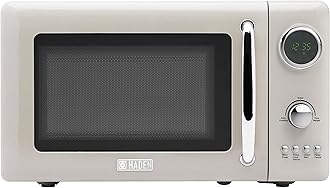 700 Watt 0.7 Cubic Foot Microwave Oven with Digital Controls, Defrost, and Instant Start Countertop Small Appliance, Putty/Chrome