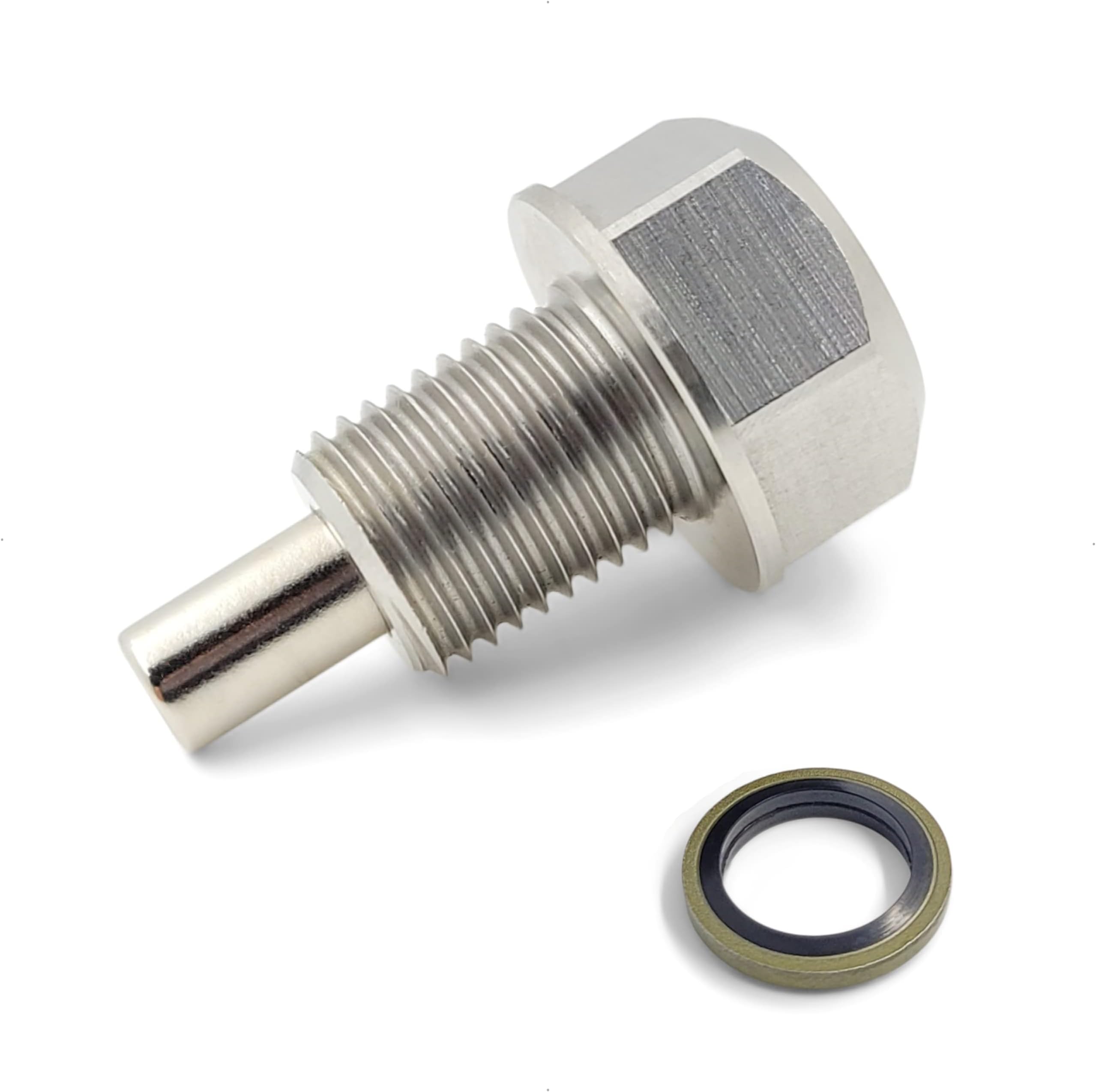 M12x1.25 Magnetic Oil Drain Plug - Compatible with Toyota - Stainless Steel, Neodymium Magnet