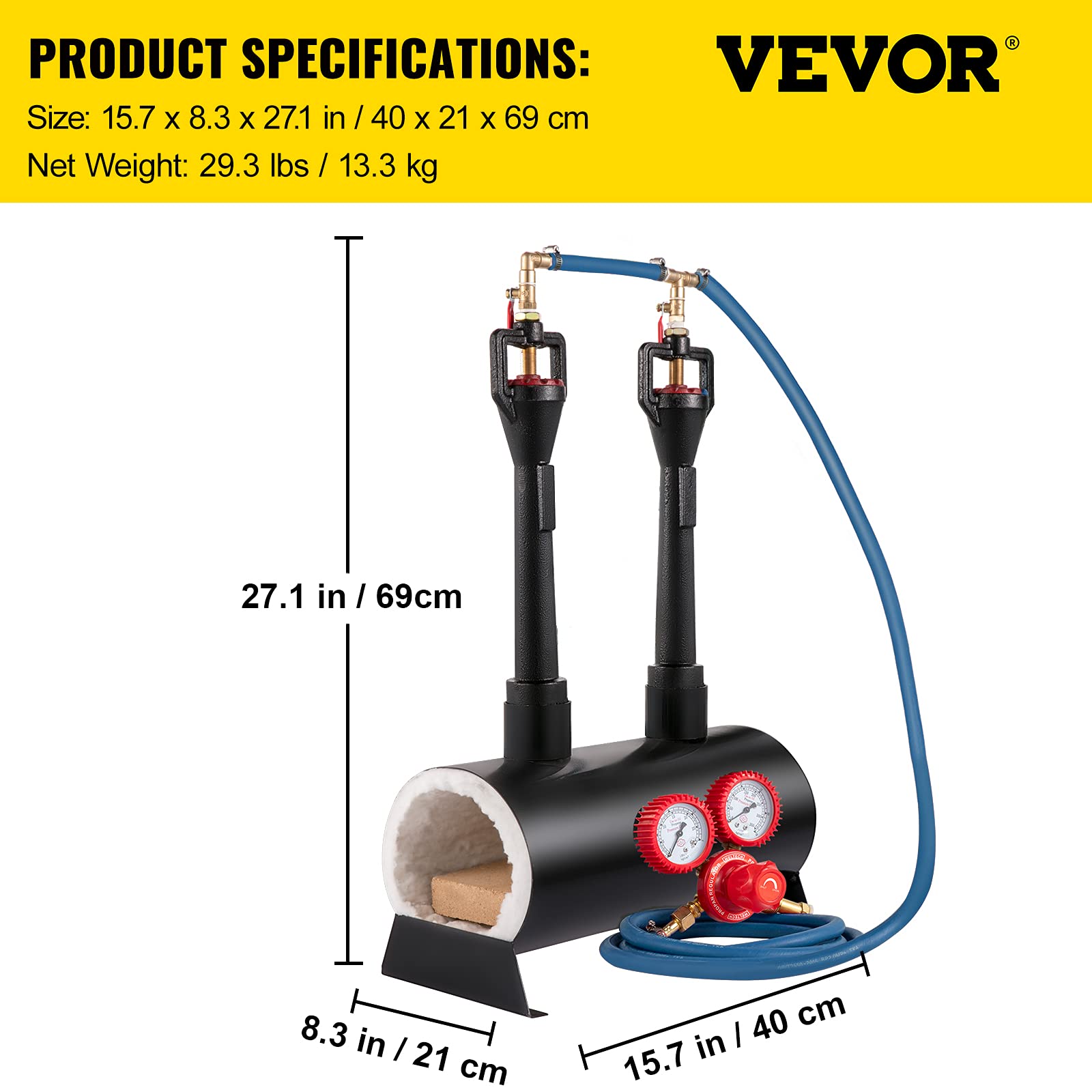 VEVOR Propane Knife Blacksmithing with Dual Burners