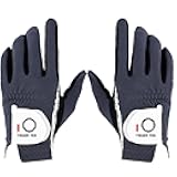 Premium Rain Grip Men's Golf Gloves 1 Pair, Hot Wet Weather No Sweat Glove for Serious Feel & Performance, Left Right Hand Black Gray White Blue Fit Size S M L XL 2XL 3XL
