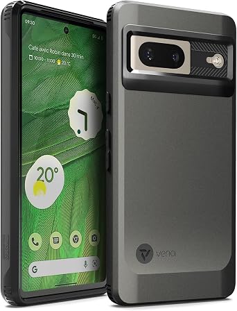 VENA Outcross for Google Pixel 7 Case, Military Grade Drop Protection, Dual Layer Shockproof Protective Phone Case - Graphite Gray/Black