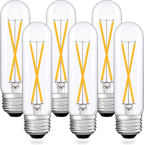 Miniatura 7 de Bombilla LED T10 regulable luz blanca diurna 5000K, bombillas LED tubulares de 2 W equivalentes a 25 vatios, 200 lm, bombilla de base media E26 para