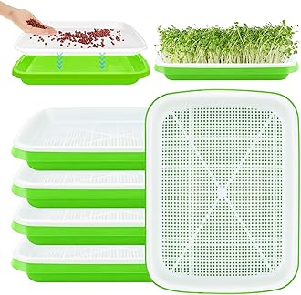 Germination Trays for Sprouts Propagation Set Germination Tray: 5 Pieces Cress Propagation Trays Seed Tray Germination Tray Sprouts Growing Set for Indoor Growing of Mung Beans Wheatgrass