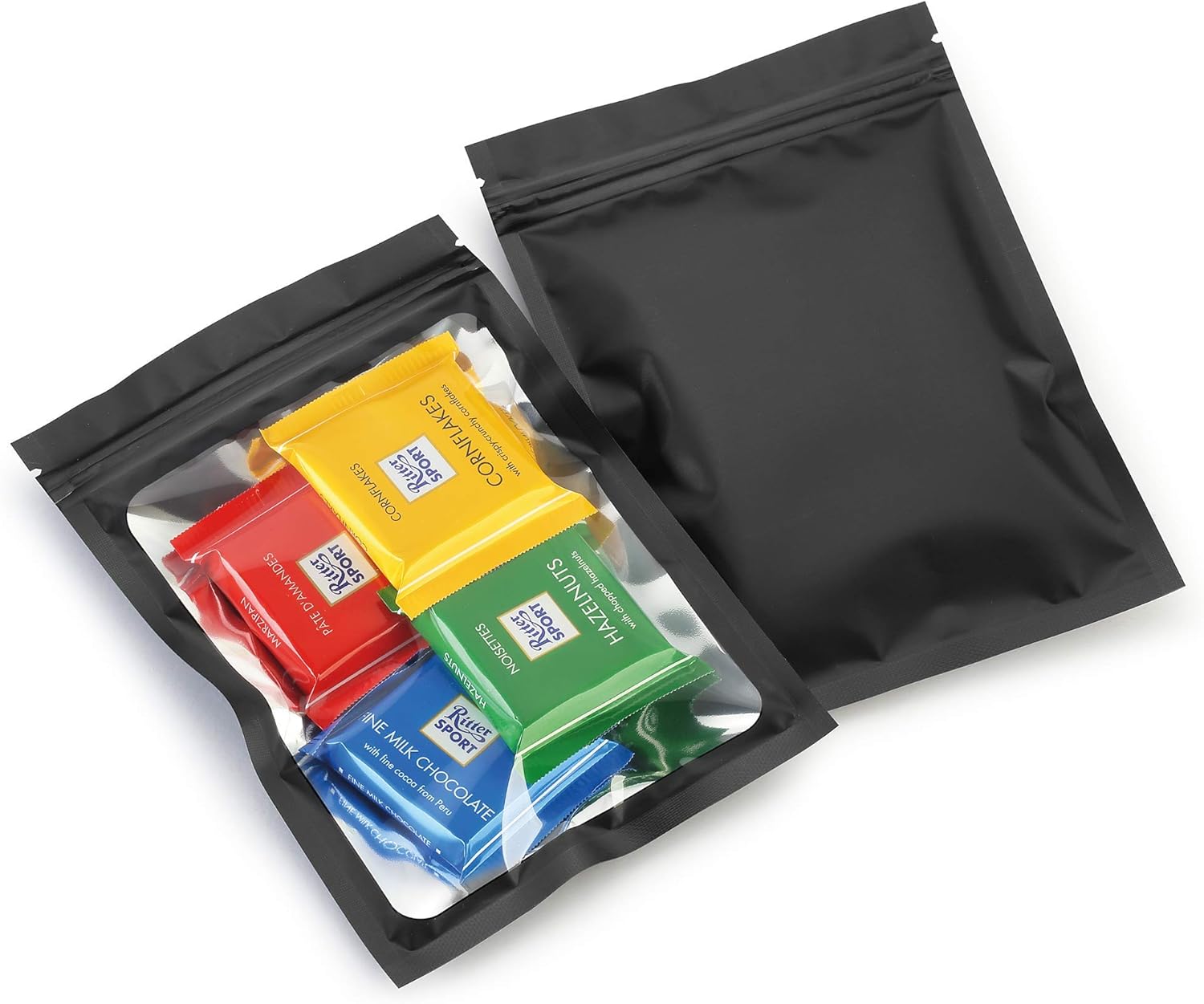 Mylar Bags with Ziplock 4.5 x 6.5" 100 Bags Black