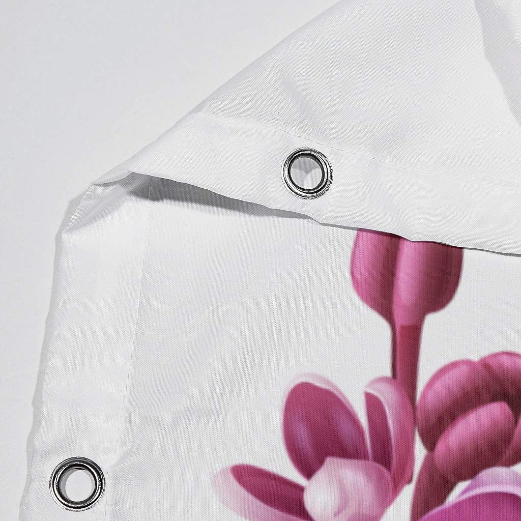 Latwerio Duschvorhang Rosa Blüten 3D - 240x200cm Antischimmel & Wasserdicht