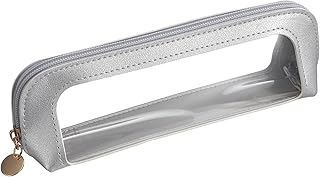 Larrel Small Clear Makeup Bag, PU Leather Tra...