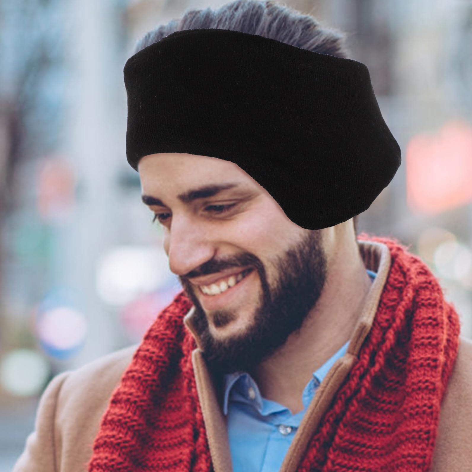 SHERCHPRY 2 orejeras calentadoras para dormir, diademas para hombres, orejeras para hombres, aislamiento de ruido, calentadores de orejas
