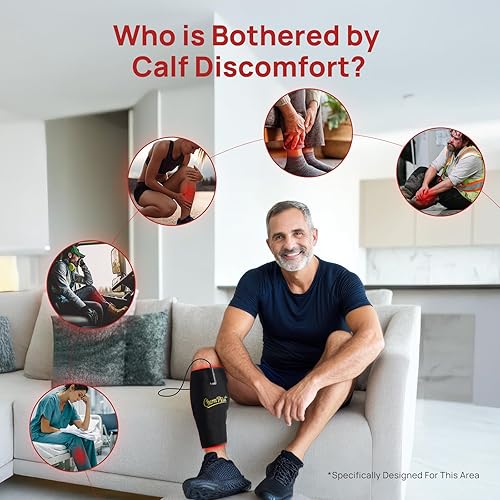 Miniatura 2 de Dispositivo de terapia de luz roja para masaje de pantorrillas y piernas, envolturas de terapia de luz infrarroja, calefacción vibratoria para