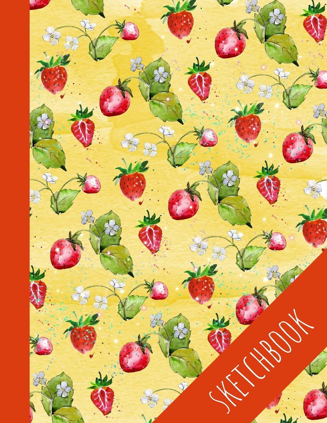 Strawberry Sketchbook: Pretty Sketchpad With Large Blank Pages With Space For Title, Perfect For Drawing