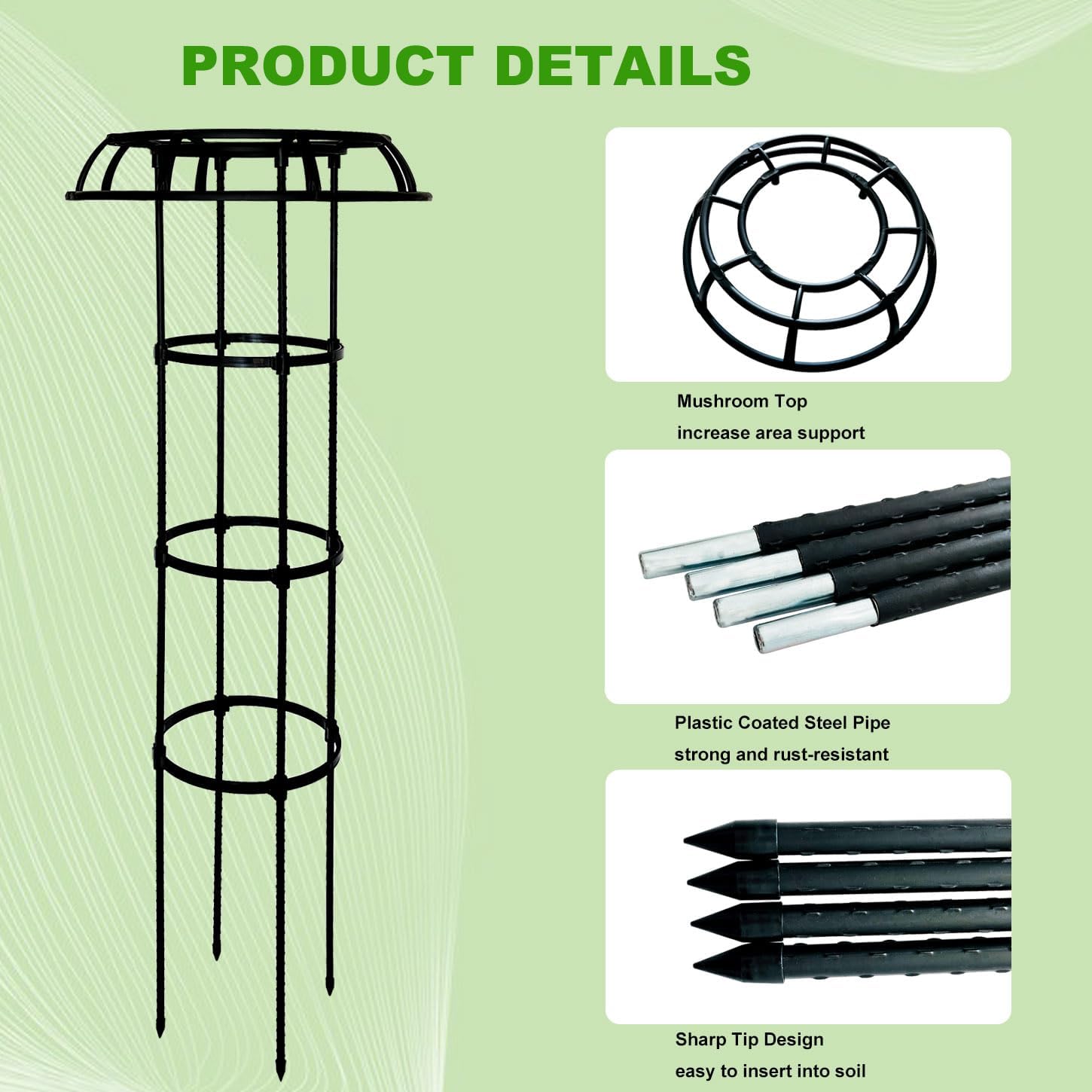 5.4 Feet Garden Trellis for Climbing Plants, Sturdy Plant Support Trellis for Indoor Outdoor Flowers Vegetable Fruits Vines