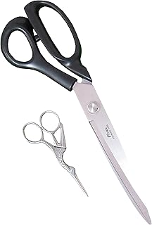 Heavy-Duty Extra Long Large Home/Office Utility Scissors, 12-Inch Upholstery Tailor Shears, 4.5-Inch Crane Embroidery Sewing Crafting Scissors, Stainless Steel All Purpose Sissors 2Pack