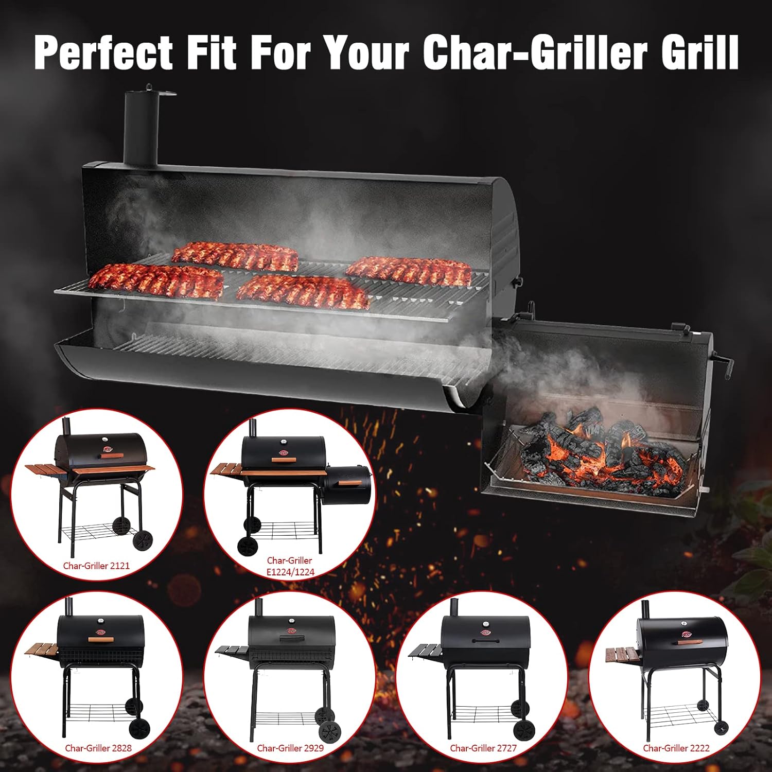 27 Inch Ash Pan Drip Pan Ashpan for Char-Griller 2121 E1224 2828 2929 1224 2727 2222 1324 Charcoal Grill, CB056-036 Ash Pan for Char-Broil 17302056, Charcoal Pan with Fire Grate Hange for Char Griller