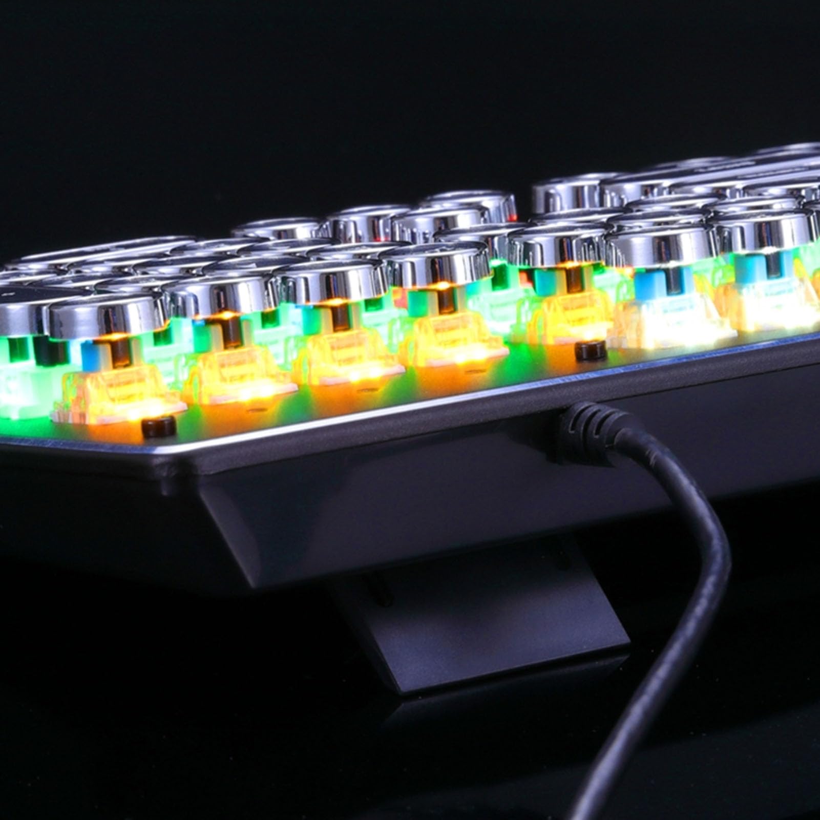 Mechaniczna Klawiatura do Gier ze 104 Klawiszami RGB, Podświetlana Przewodowa Klawiatura USB z Niebieskim Przełącznikiem, Klawiatura Komputerowa do Komputera Stacjonarnego (BLACK)