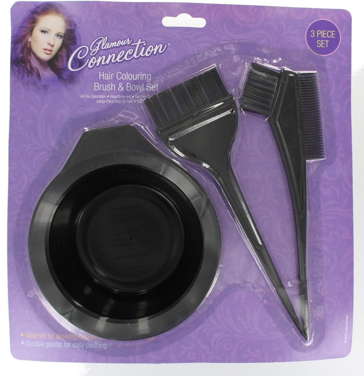 Glamour Connection Hair Colouring Brush and Bowl 3 Piece Set