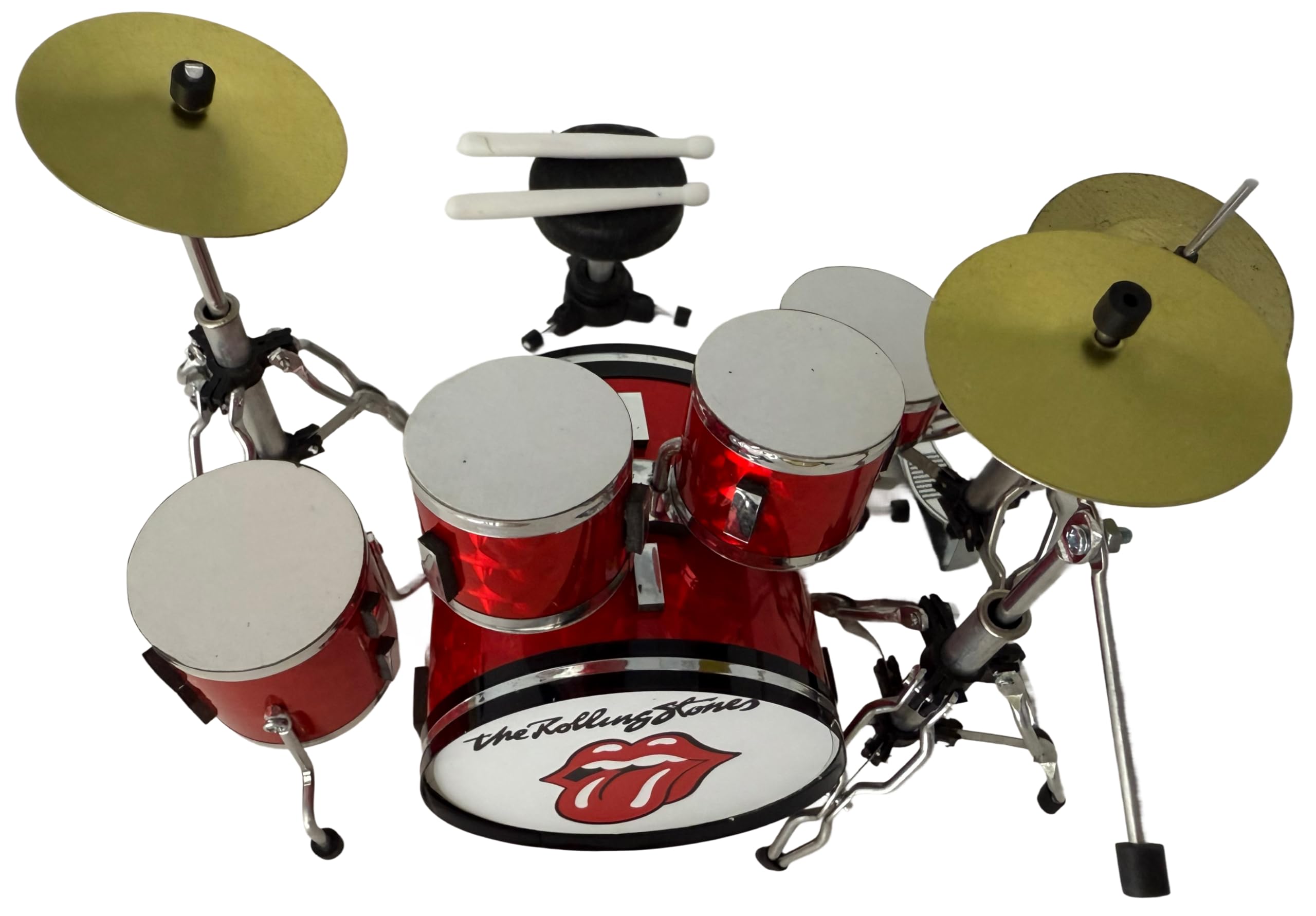 ROCKSTAR - Miniatura Bateria Acustica Rolling Rojo Metálico BMD-012 Regalo Musical