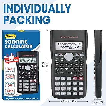 24 Pack Scientific Calculators Bulk, 2-Line Large Screen Display 240 Functions Scientific Calculators for Students, Math Algebra Fraction Calculator for High School College School