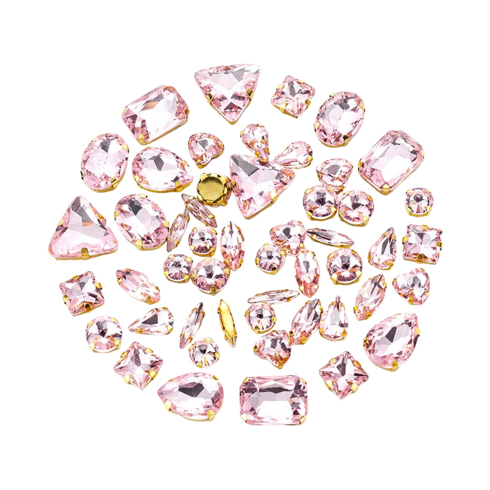 ZWWAAZHF 50Pcs Sew on Rhinestones for Craft Flatback Claws Glass Stone Sew on Crystal with Hole for Clothing Dress Jewelry Glass for Craft