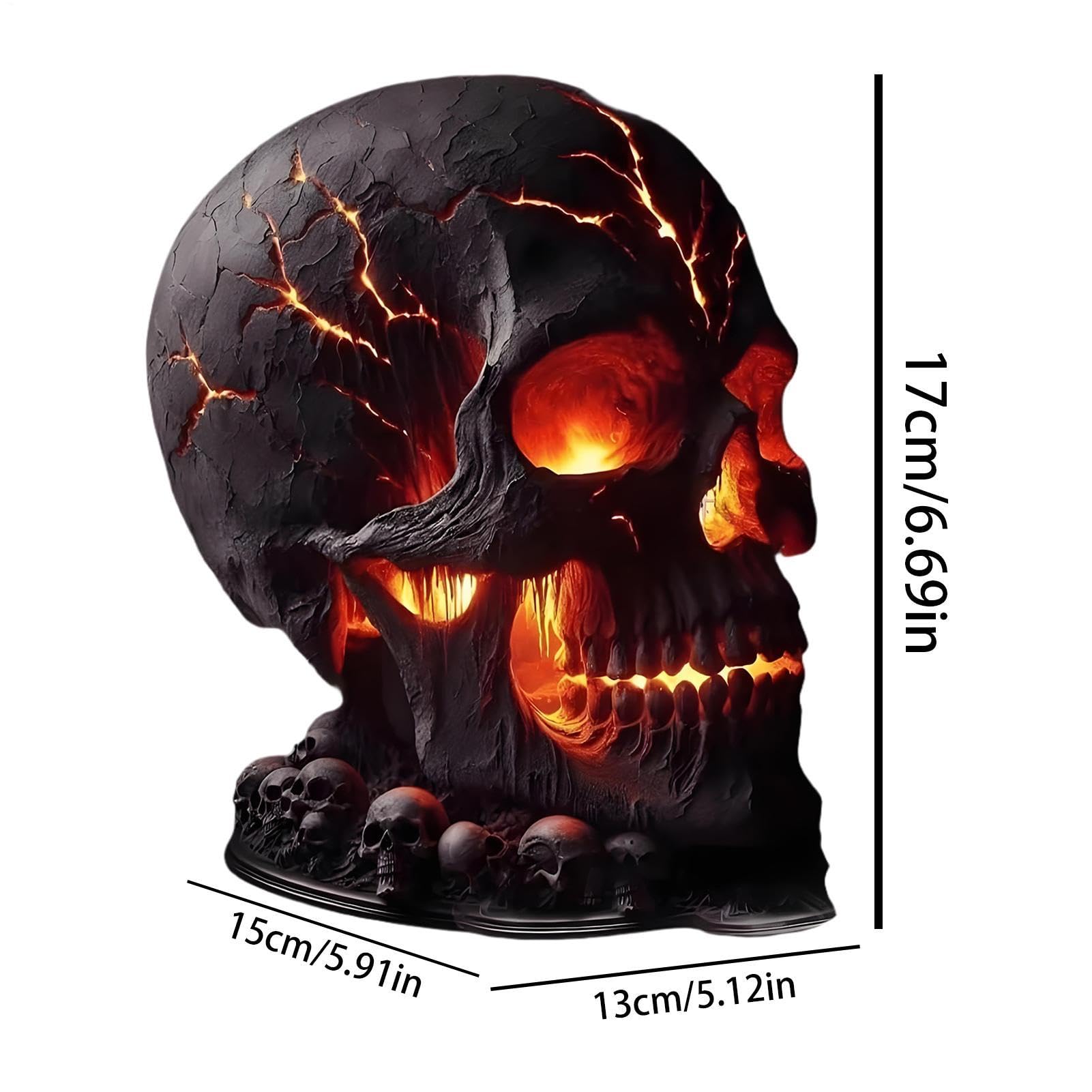 Lampa na Halloween Gotyckie Upiorne Oświetlenie Dekoracyjne z Czaszką