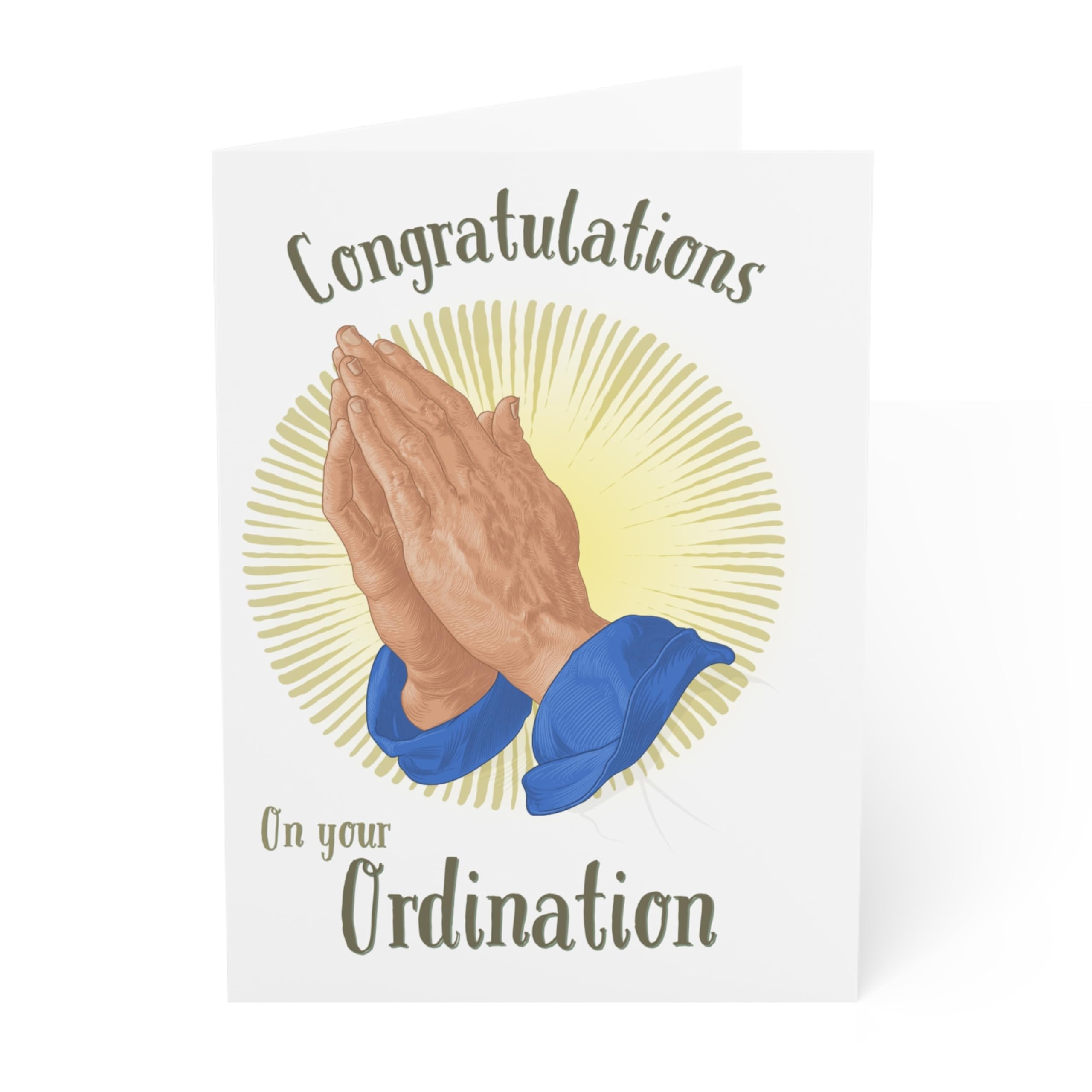 Catholic Priest Ordination Card, Congratulations Card for Priest Graduation, Good Luck Ordained Priest Greeting Card, Best Wishes Holy Card, 7x5 Inch Card with Envelope (Prayer)