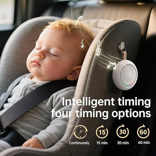 Miniatura 5 de Máquina de sonido de ruido blanco para nuevos bebés y adultos, 24 sonidos de sueño, incluyendo lluvia, ruido verde y rosa, sonido portátil con