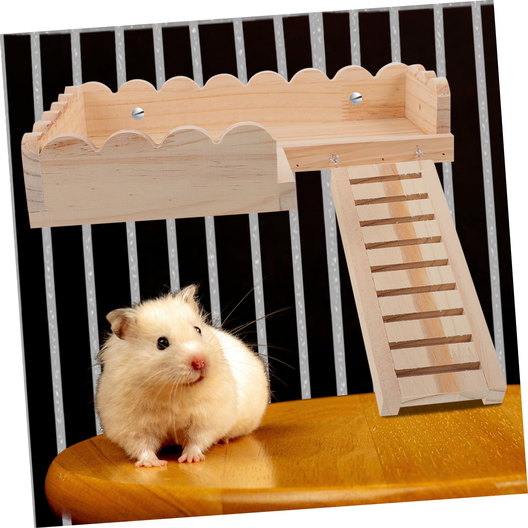 HANABASS Holzplattform als Spielzeug Satz aus Massivholz Hamster und Zubehör mit Einfacher Montage und Kompakter Aufbewahrung für Kleintiere Wie Hamster und Rennmäuse