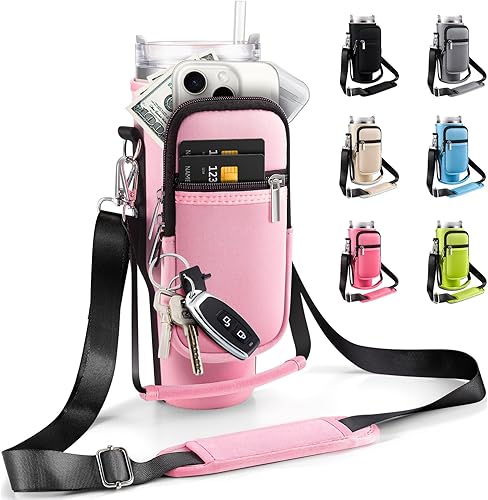 Bolsa de transporte con bolsillo para teléfono Stanley vaso de 40 onzas con asa y vaso Simple Modern de 40 onzas Soporte para botella de agua para