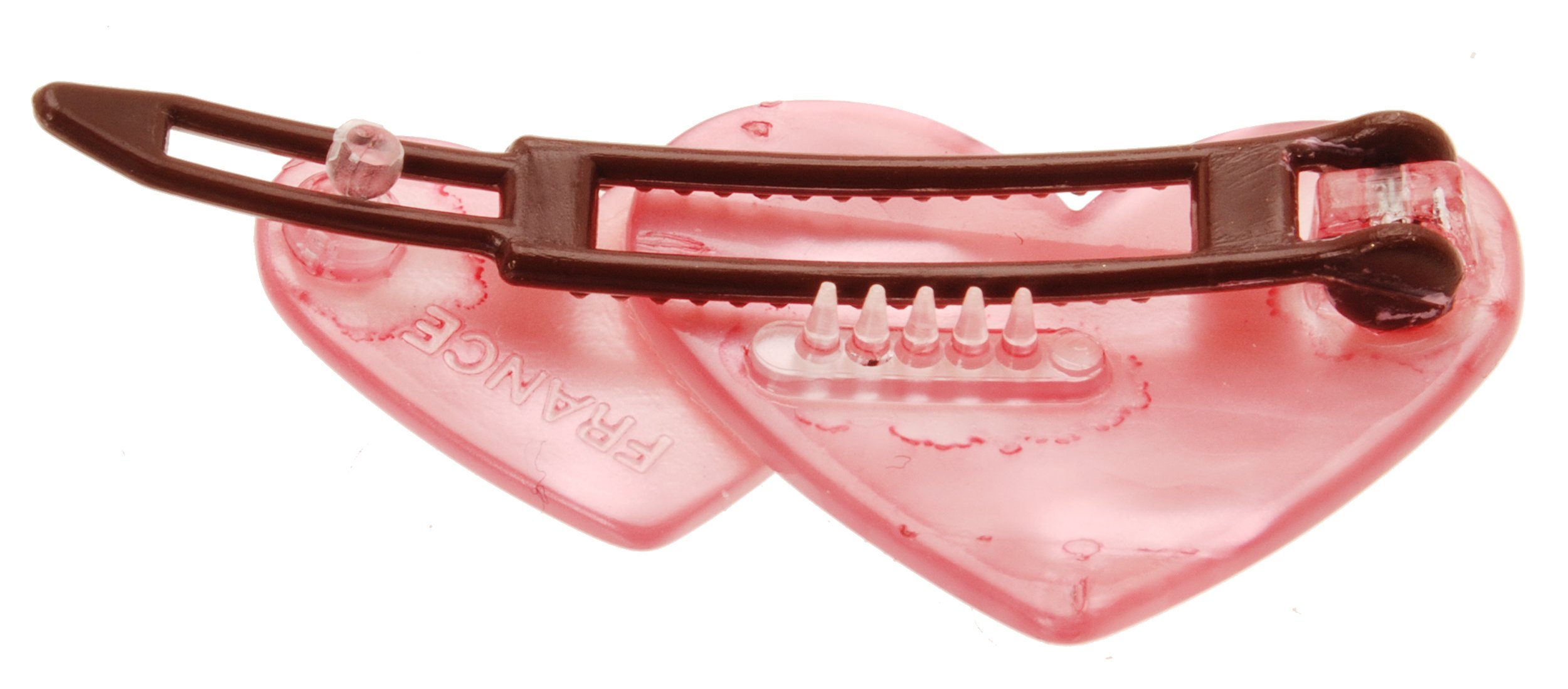 Double Heart Plastic Tige Boule Barrette Adult Compact Fine Hair Styling Amazon.com : France Luxe Cutout Oval Plastic Tige Boule  main image 3