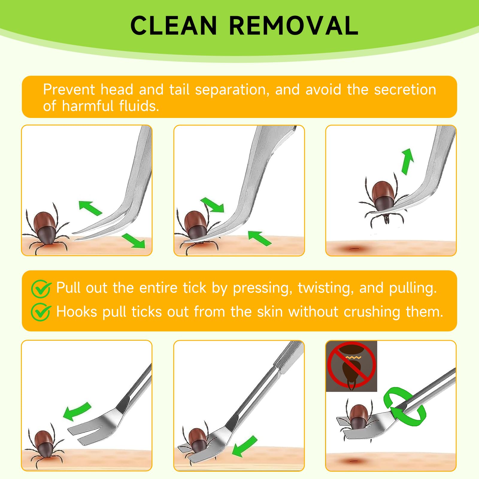 TAIHOBO Tick Remover Tools for Dogs Set 8PCS Painlessly Tick Remover for Humans Tick Remover for Cats with Storage Box Safe and Durable Tick Removal Tool - Image 4