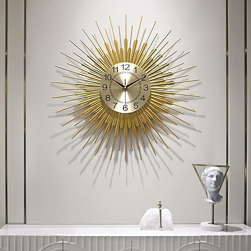 Relojes de pared grandes para decoración de sala de estar, modernos relojes de cuarzo silenciosos de metal sin tictac para el hogar, cocina, hogar,