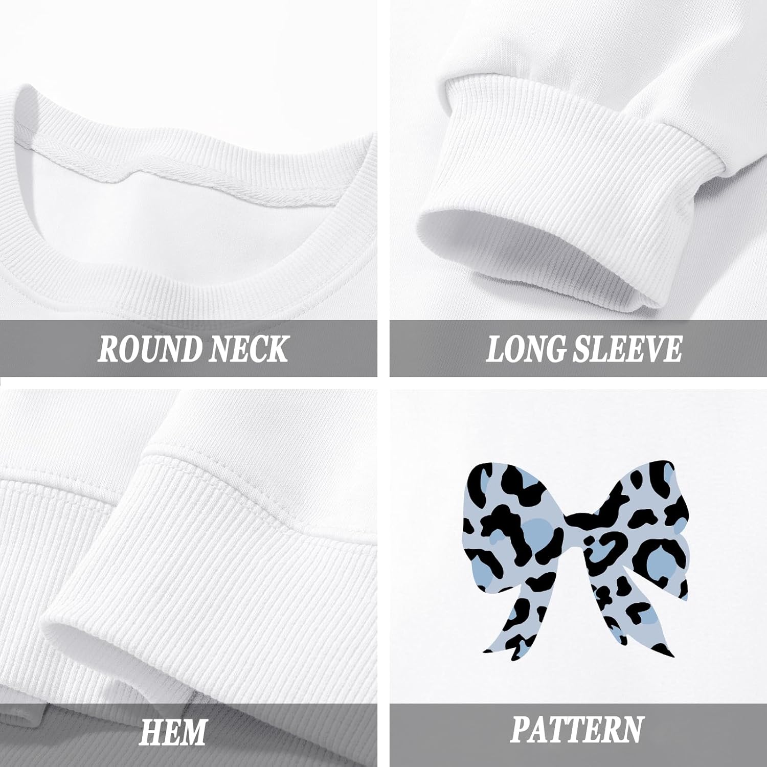 Girls Bow Sweatshirt Cute Graphic Kids Sweatshirts Long Sleeve Shirts Crewneck Pullover Top - Image 6