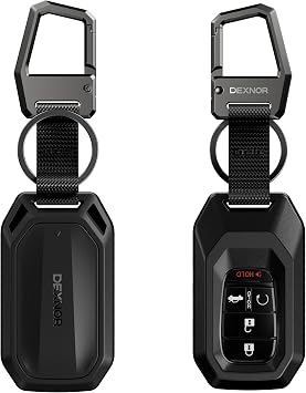 Dexnor Rugged Key Fob Cover with Carabiner & Keychain 5 Buttons for Honda 2026 2025 2024 2023 Civic Accord CR-V HR-V Pilot Keyfob Case Protector, Black