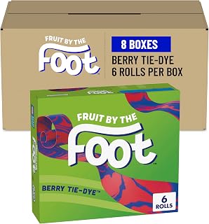 Fruit by the Foot Berry Tie-Dye Fruit Snacks, 6 ct, 4.5 oz, 8 Pack | Gluten-Free, No Artificial Flavors or Gelatin, Good Vitamin C Source, Individually Wrapped Ribbon Rolls