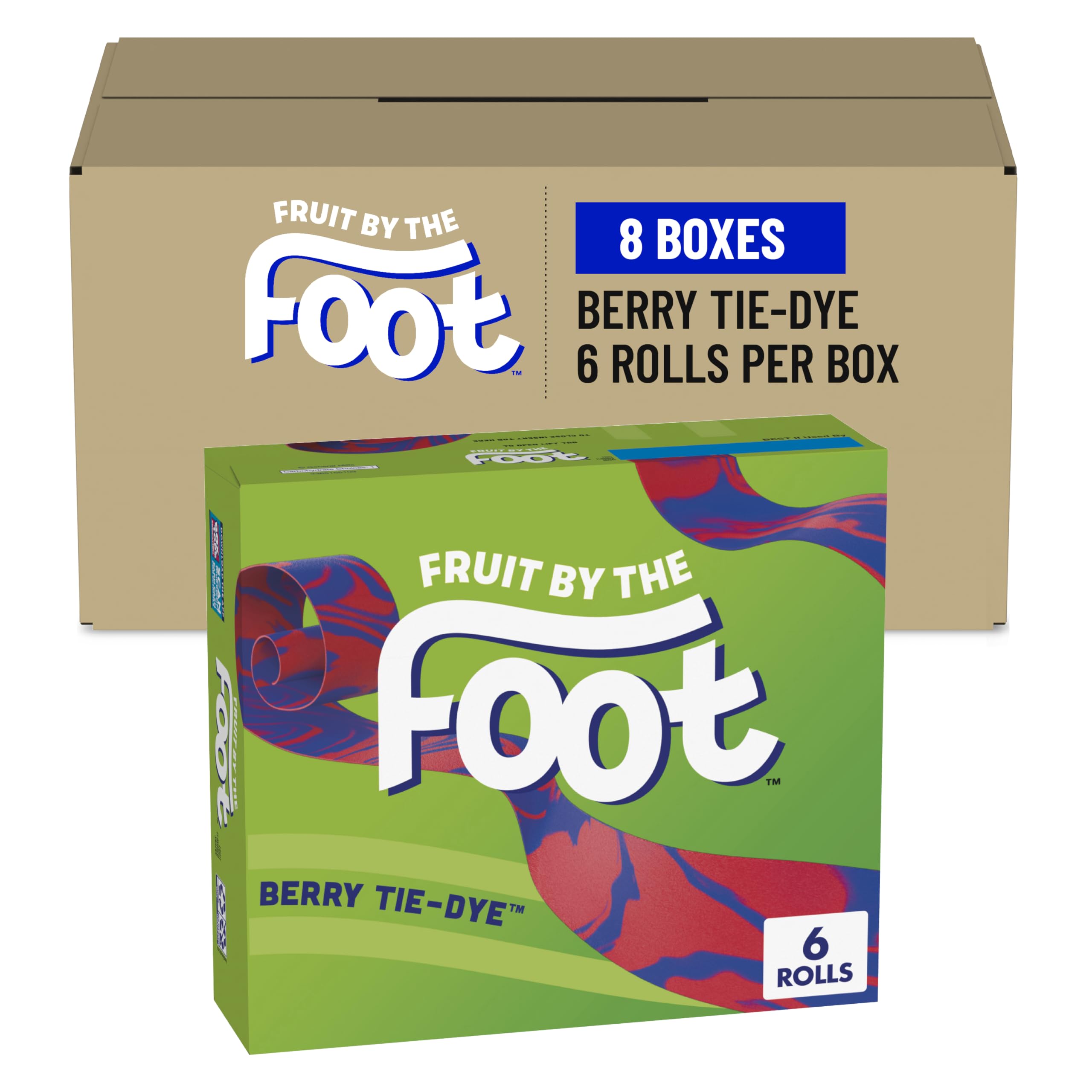 Fruit Flavored Snacks, Berry Tie-Dye, 4.5 oz, 6 ct (Pack of 8)