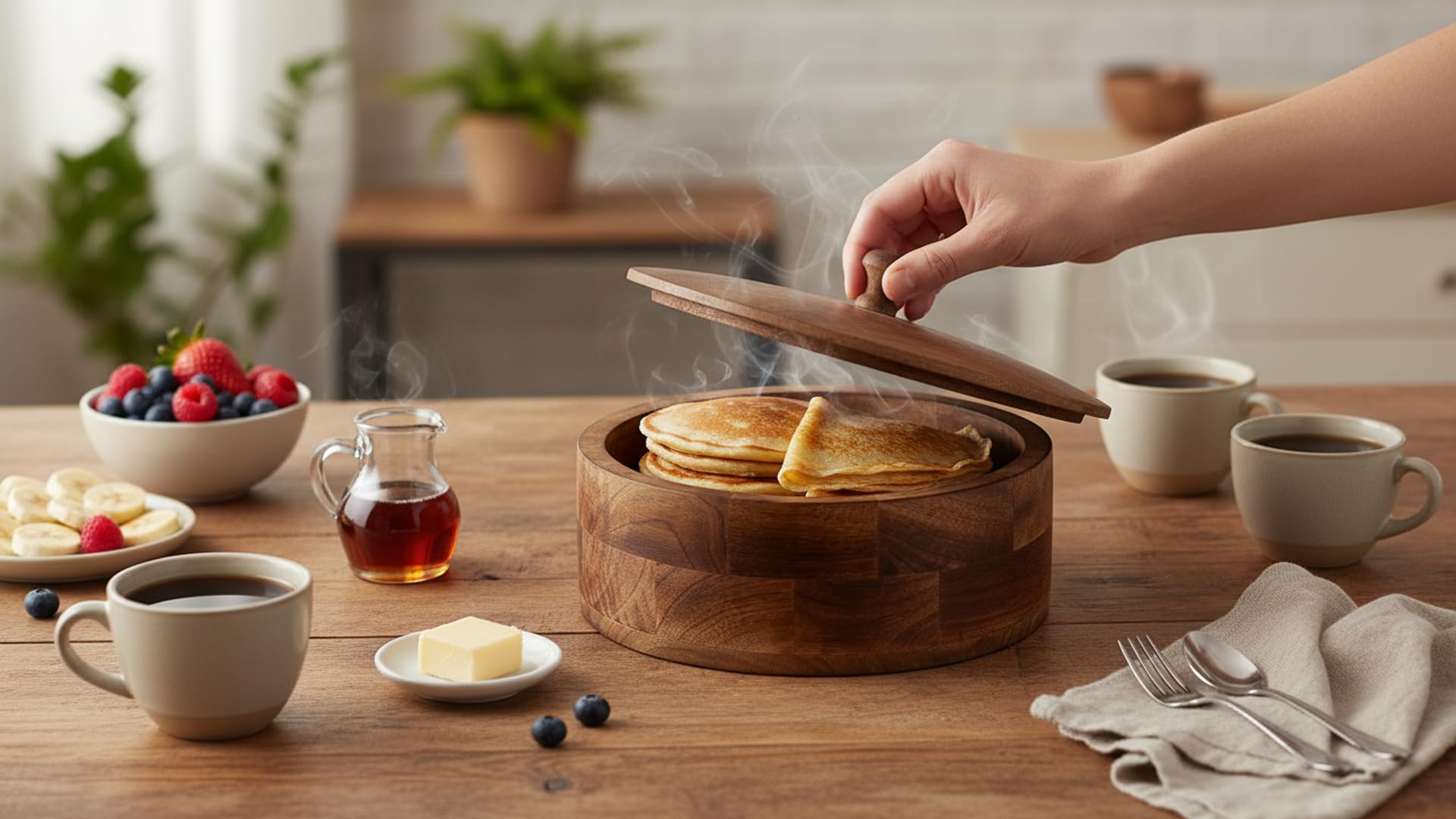 Handgefertigter hölzerner mexikanischer Tortilla Stövchenkorb indischer Chapati Roti Brothalter Box Pfannkuchen Keeper Serviergeschir Hot Pot Auflaufform Deckel Home Küche Essdekor Antik Braun 23 x 7
