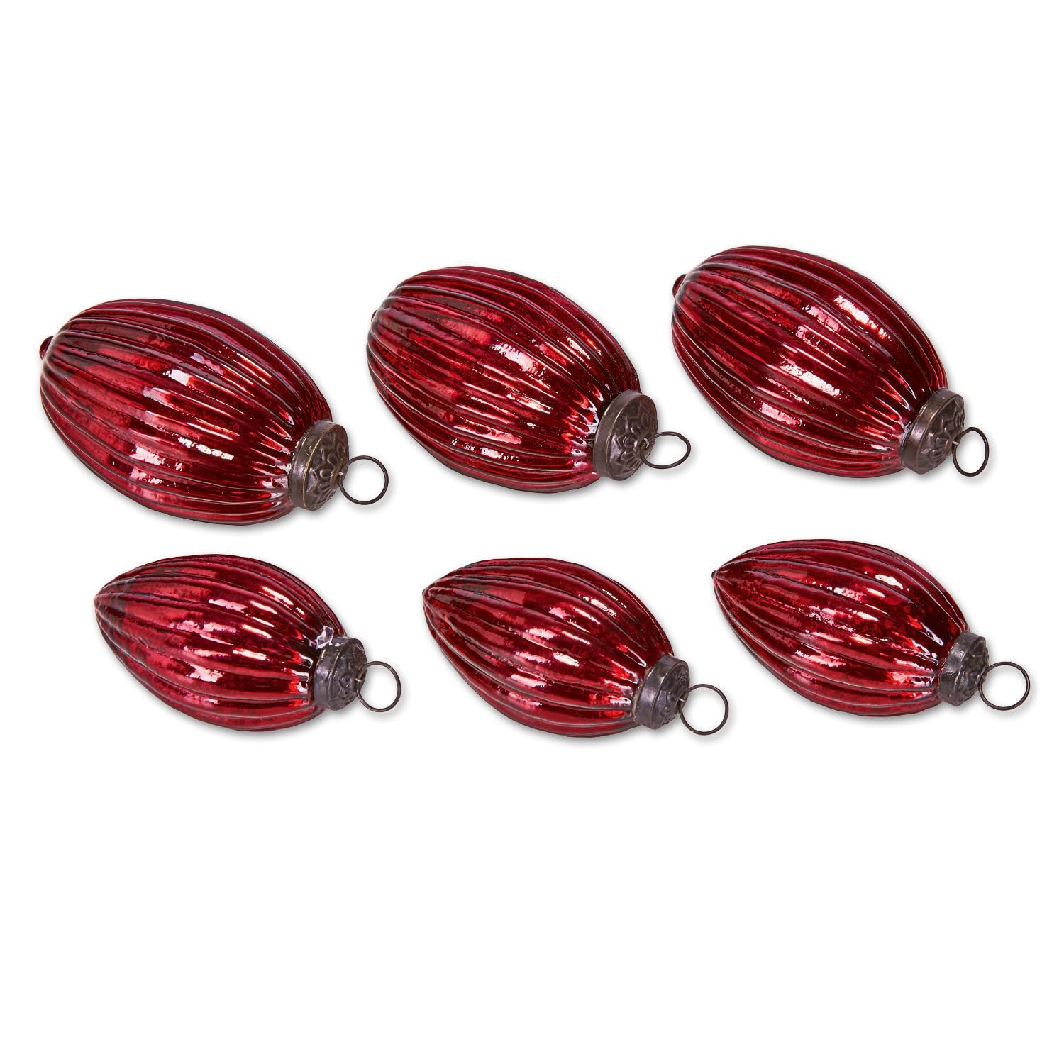 Loberon Weihnachtsschmuck 6er Set Blavet, antikrot
