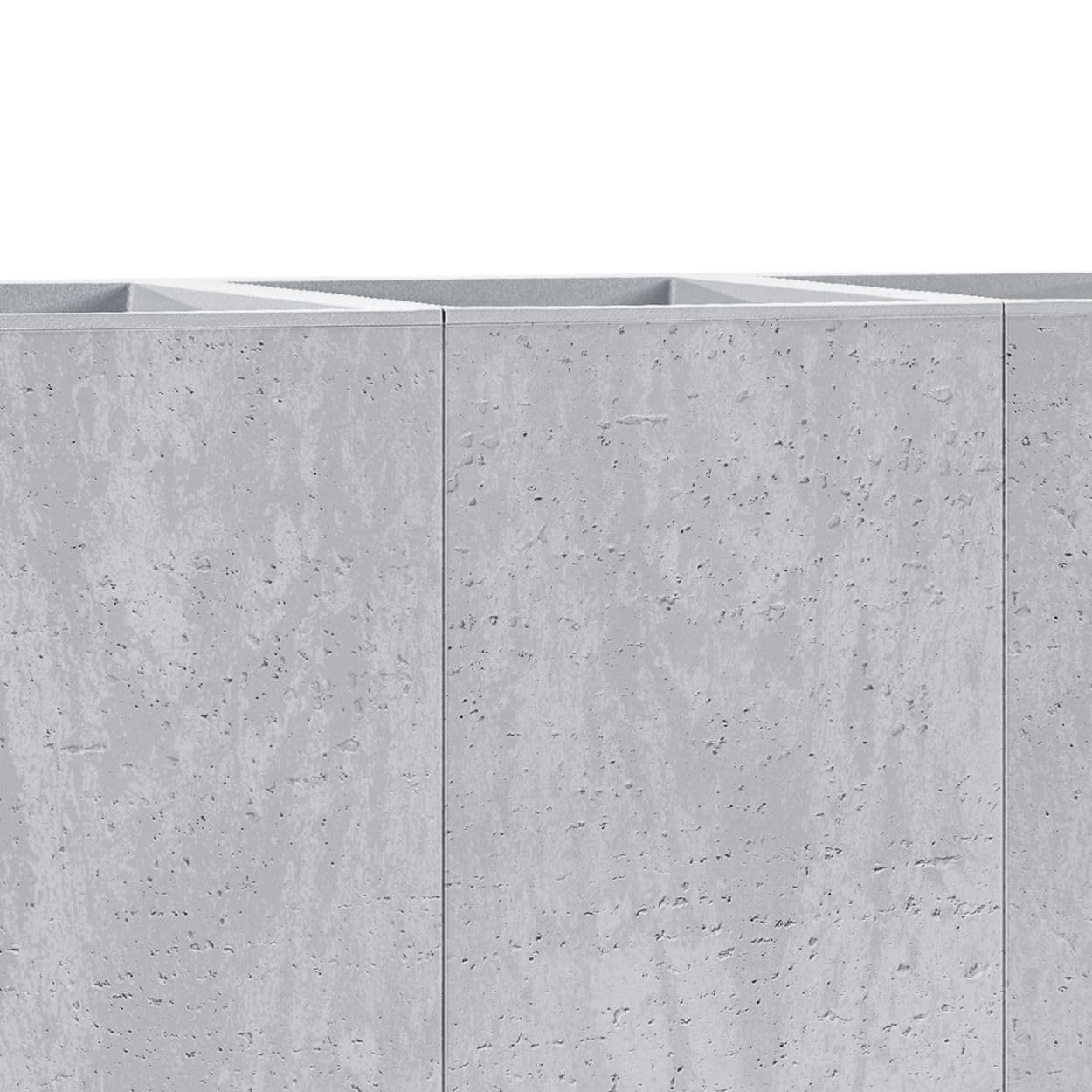 Blumentopf Blumenkübel grau 60x90 Übertopf Pflanzgefäß auf Rollen Betonstruktur Modern für Garten Balkon Terrasse