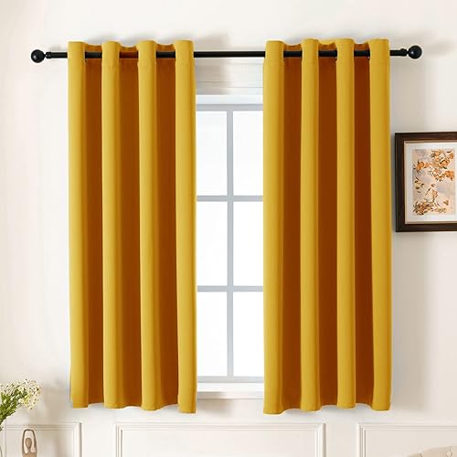 Miniatura 59 de Pickluc Cortina opaca para dormitorio, bloqueo de luz, aislamiento de calor, reducción de ruido, tela más gruesa, extra plegable, 2 paneles, 42