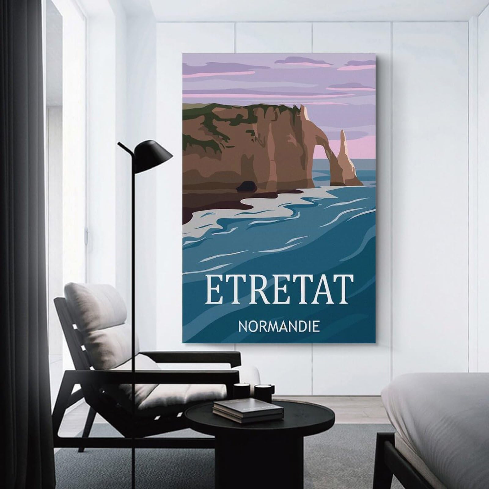 Junmoney Wall Decor Canvas Print Étretat, Normandie Travel, 20x30inch(50x75cm), for Sofa Walls, Lounge Or Home Corners, Modern Wall Decor for Cosy Interiors