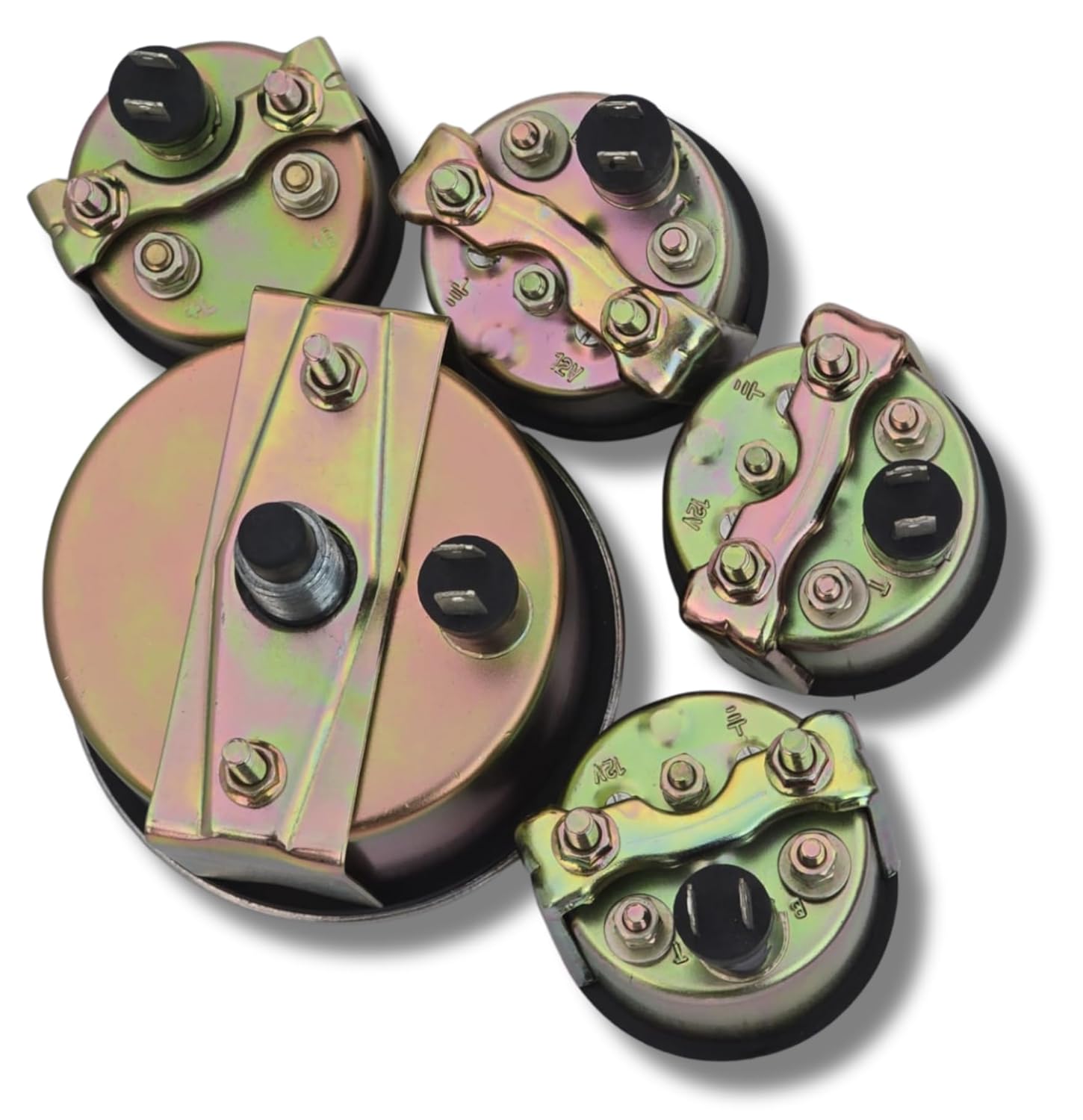 Massey Ferguson Tractor Gauges Kit with Chrome Bezels - Fits 20 20D 20E 20F 230 231 235 240 245 250 253 255 - Speedometer, Temperature, Oil, Fuel, Amp Gauges by VR Autopedia