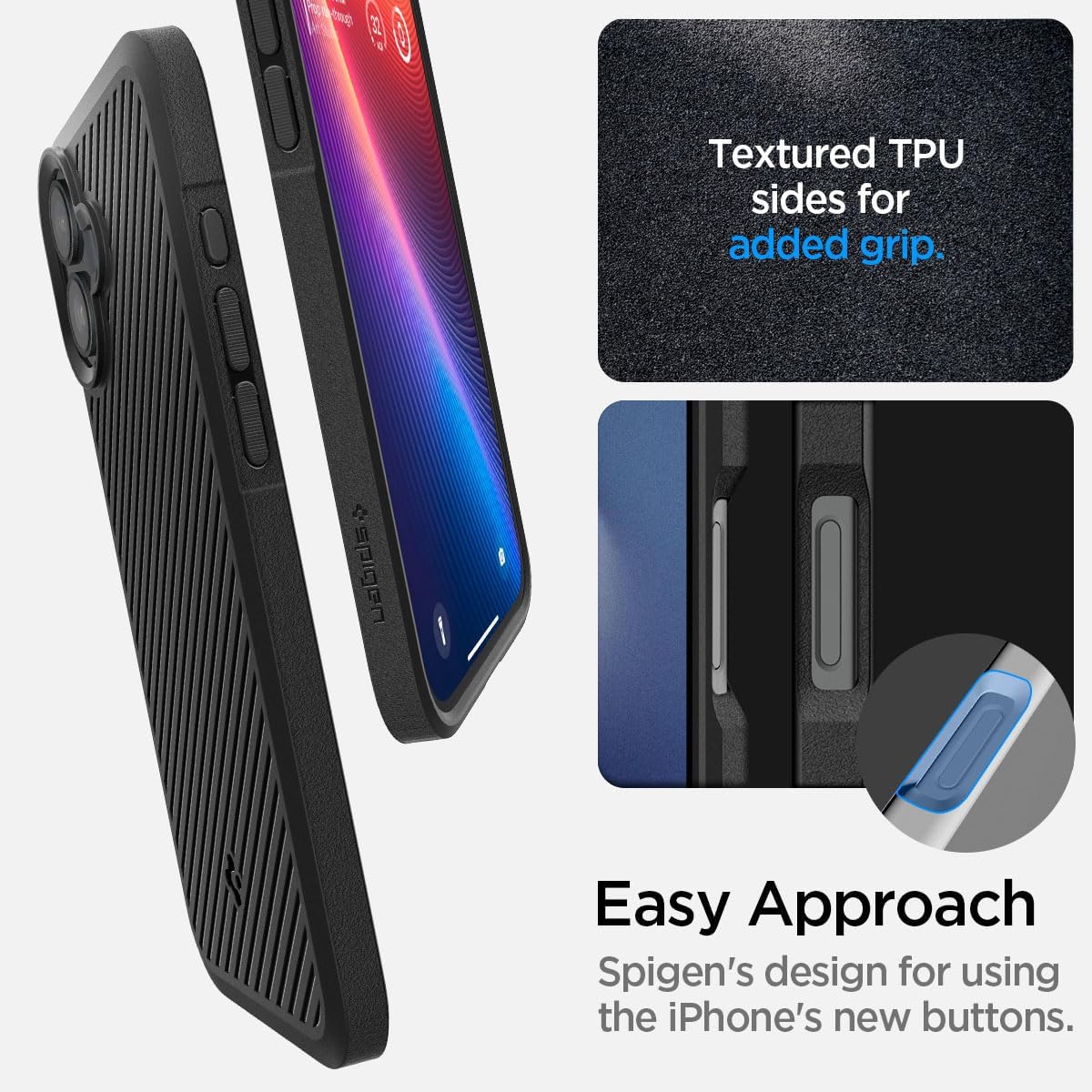 Spigen Core Armor Designed for iPhone 6.1" Case (2024) [Military-Grade Protection] - Matte Black