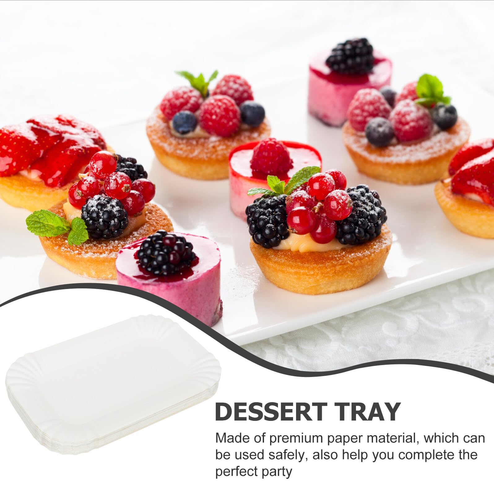 Hemobllo Piatti per Feste Rettangolari in Carta Usa e Getta Porta Dessert per Torte e Dolci Confezione da 100 Pezzi Leggeri e Pratici per Compleanni e Eventi Familiari