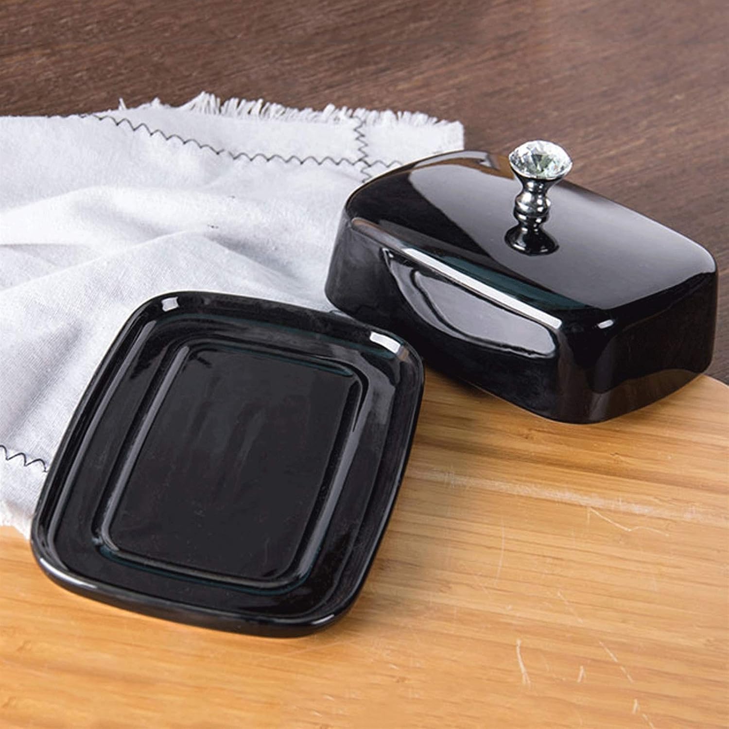 butter dish Black Butter Dish. Multipurpose Butter Container That Can Hold Desserts, Fruits, Dried Fruits, Snacks, Butter and Cheese Butter Plate