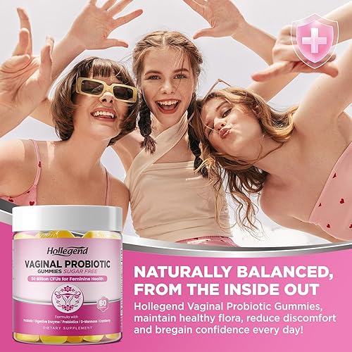 Miniatura 5 de Gomitas de probióticos vaginales para mujeres con pH equilibrado, 50 mil millones de UFC para olor vaginal femenino y flora, arándano, D-manosa